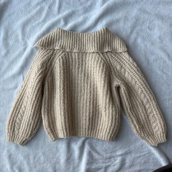 Zara Toddler Boys Knit Foldover Collar Sweater with Zip Closure Size 4T - Picture 3 of 3